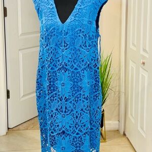 London Times Blue Lace Dress
